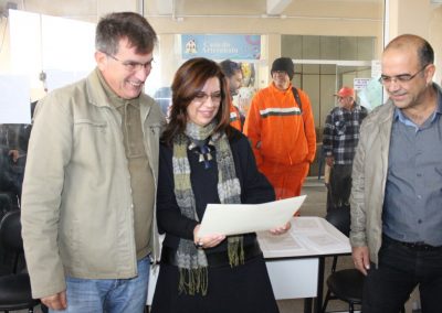 Inauguração da mostra - Prefeito Jorge Madruga, Rosana Almendares e Renato Almendares. Foto: Departamento de imprensa Prefeitura de São José do Norte